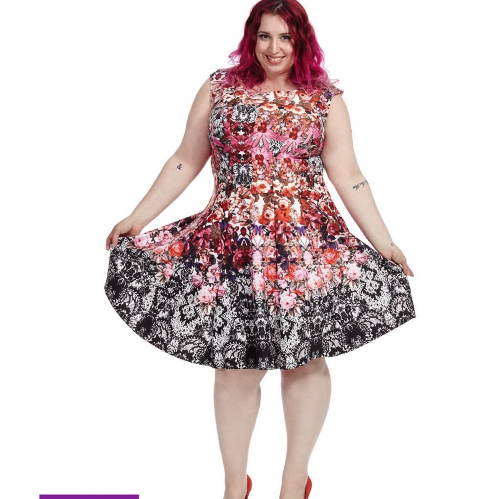 Julian Taylor Scuba Dress In Dark Floral